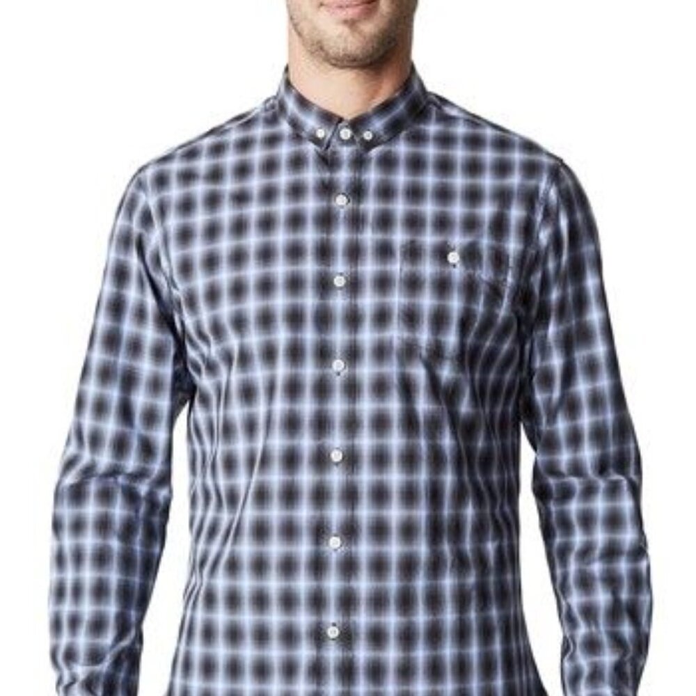 7 Diamonds Men's Higher Ground Woven Shirt, Size Small - Blue